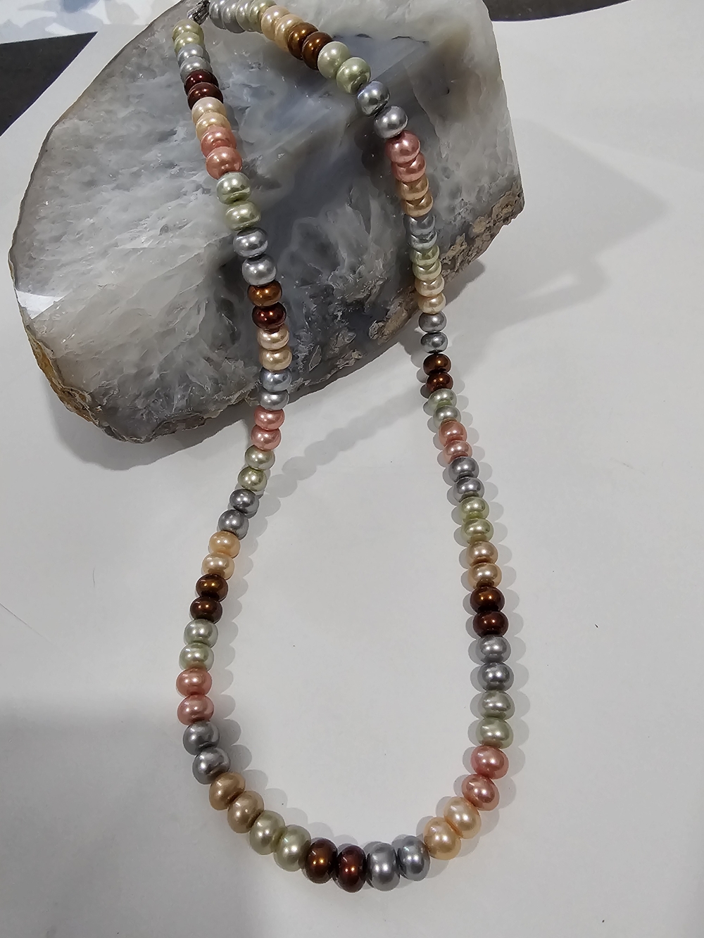 Honora 925 Sterling, Multicolor Real Pearl Bead Necklace - 20" Stunning😍